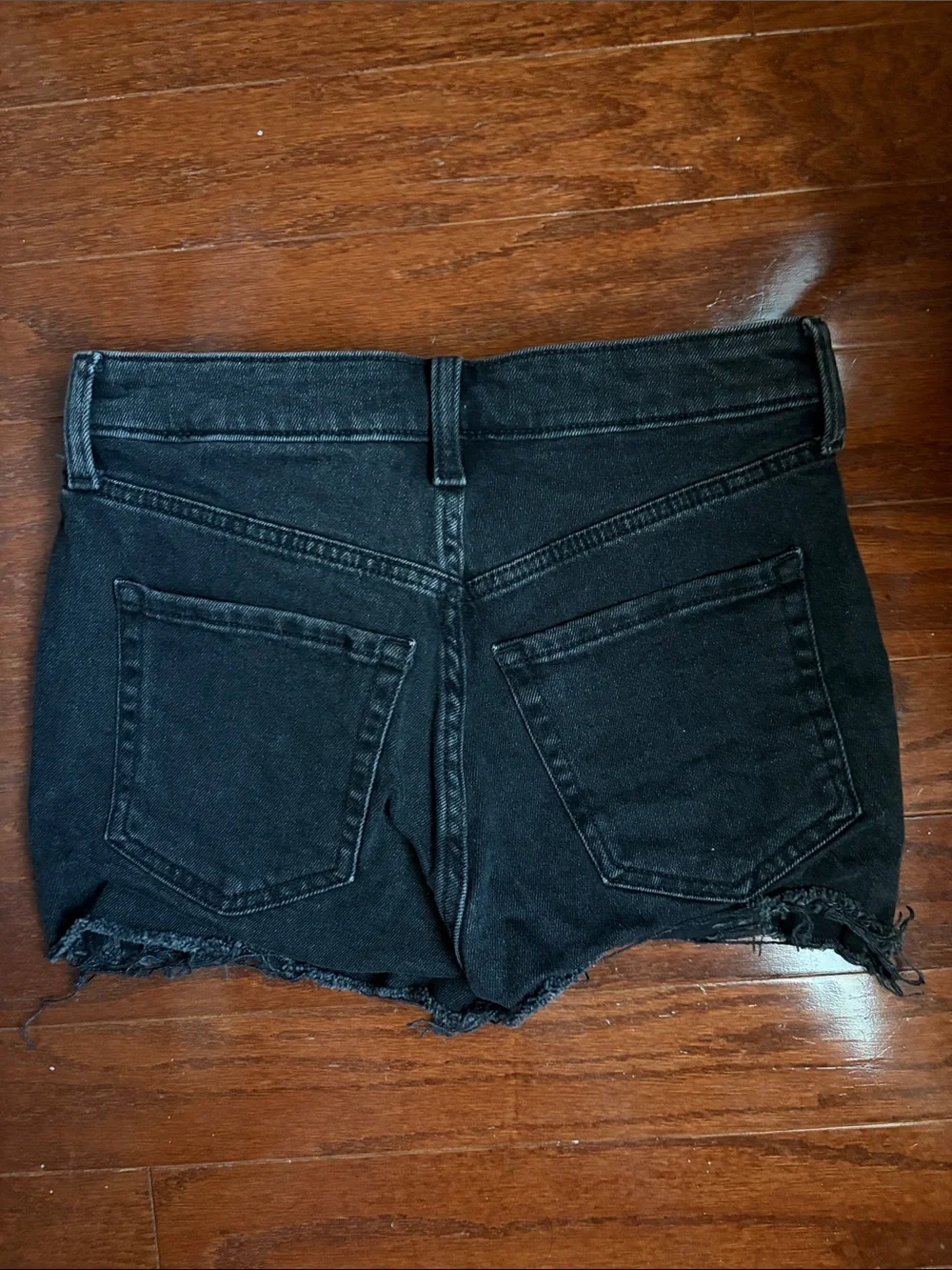 Black Distressed Denim shorts